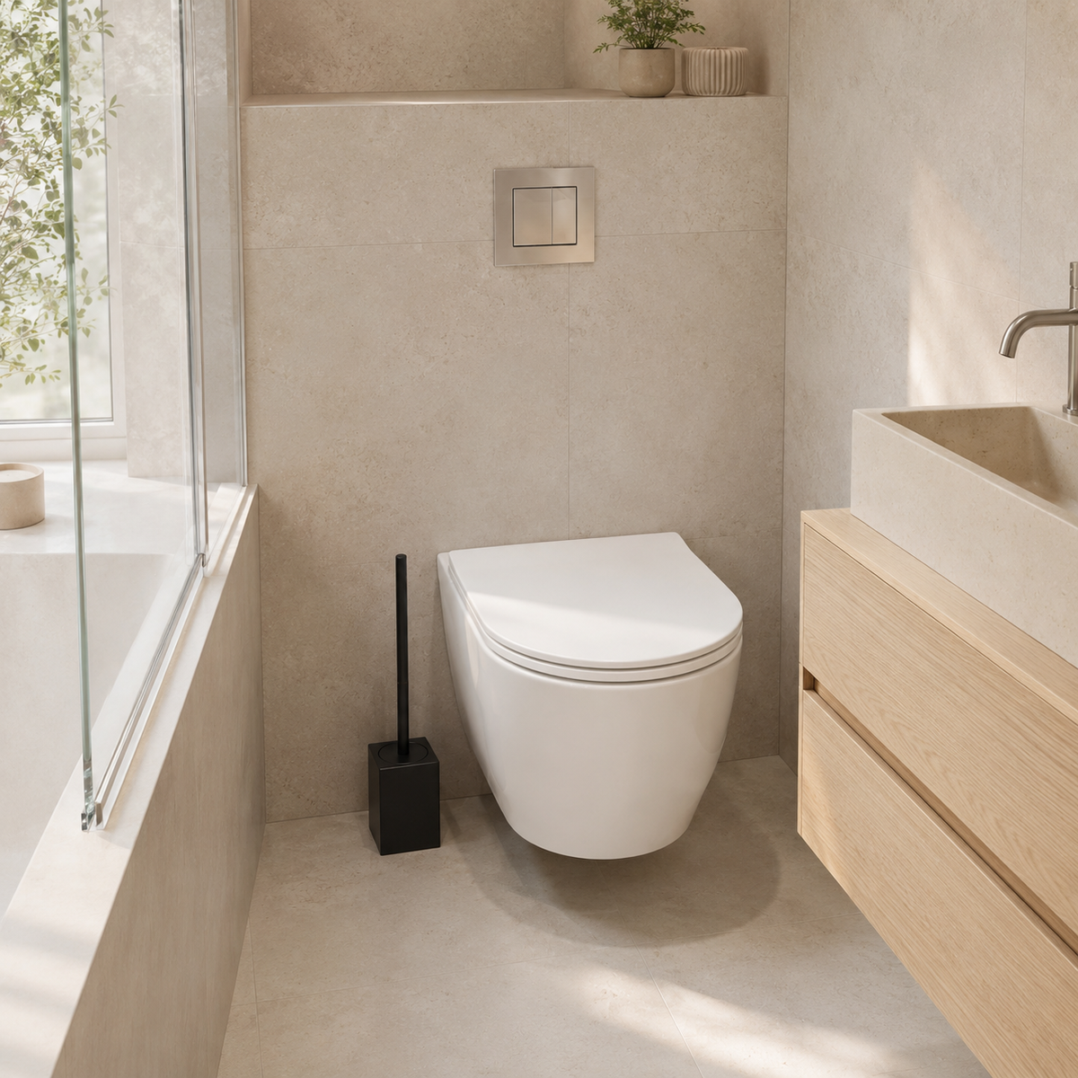 Minismus Toilettenbürstenhalter Kurzes Modell Quadrat