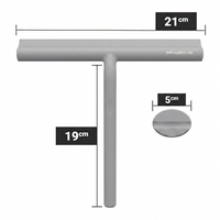 Douchewisser 21 cm met magnetische wandhaak, siliconen blad met stalen kern
