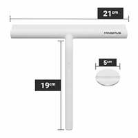 Douchewisser 21 cm met magnetische wandhaak, siliconen blad met stalen kern