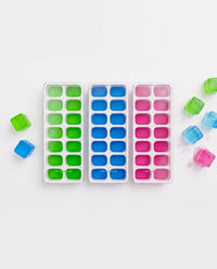 Siliconen ijsblokjesvormen met deksel, set van 3, makkelijk uitdrukbaar