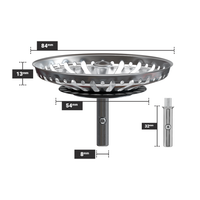 Korfplug 84 mm met balpin, roestvrij staal voor keukenspoelbak