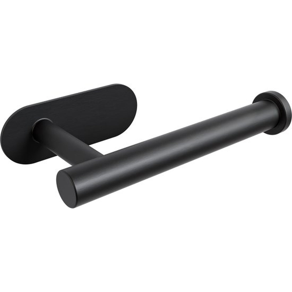5-teiliges schwarzes WC-Set - Selbstklebender Ersatzrollenhalter & erhöhter freistehender Toilettenpapierhalter für 5 Rollen - WC-Bürstenhalter, Mülleimer & Wandhaken