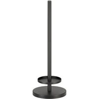 Toiletset Zwart 5-Delig - Reserverolhouder met Klepje & Verhoogde Vrijstaande Toiletrolhouder voor 5 Rollen - Toiletborstelhouder, Pedaalemmer en Handdoekhaakjes - Toiletaccessoireset