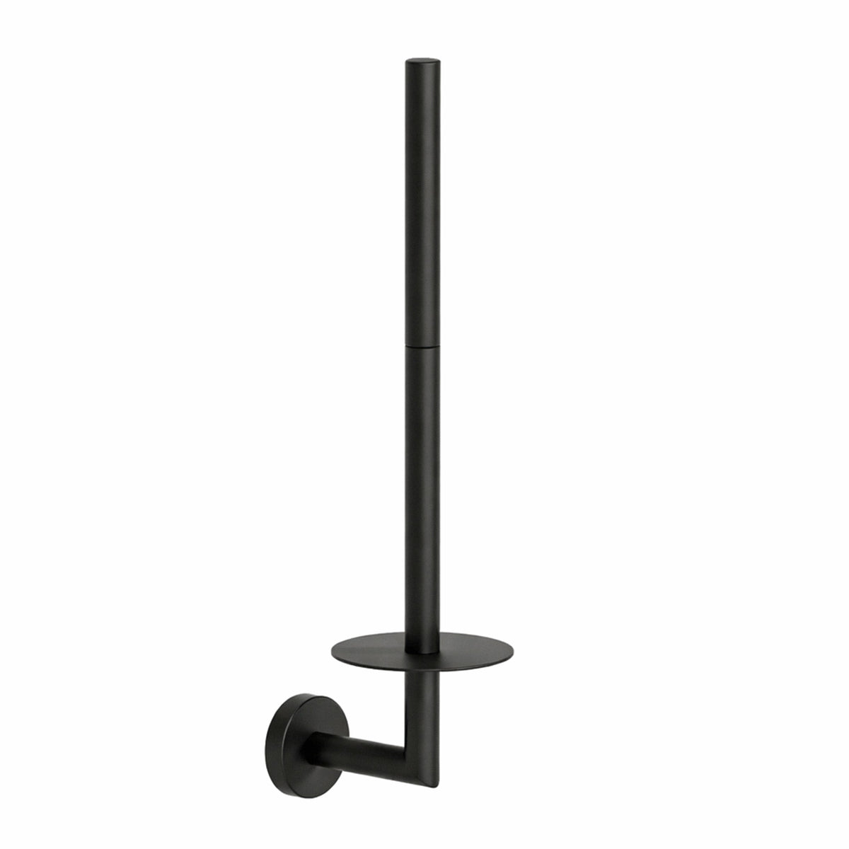5-teiliges schwarzes WC-Set - Selbstklebender Ersatzrollenhalter & wandmontierter Ersatzrollenhalter für 3 Rollen - WC-Bürstenhalter, Mülleimer & Wandhaken