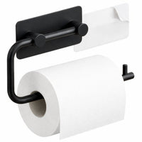 5-teiliges schwarzes WC-Set - Toilettenpapierhalter mit verstellbarem Arm & erhöhter freistehender Toilettenpapierhalter für 5 Rollen - WC-Bürstenhalter, Mülleimer & Wandhaken