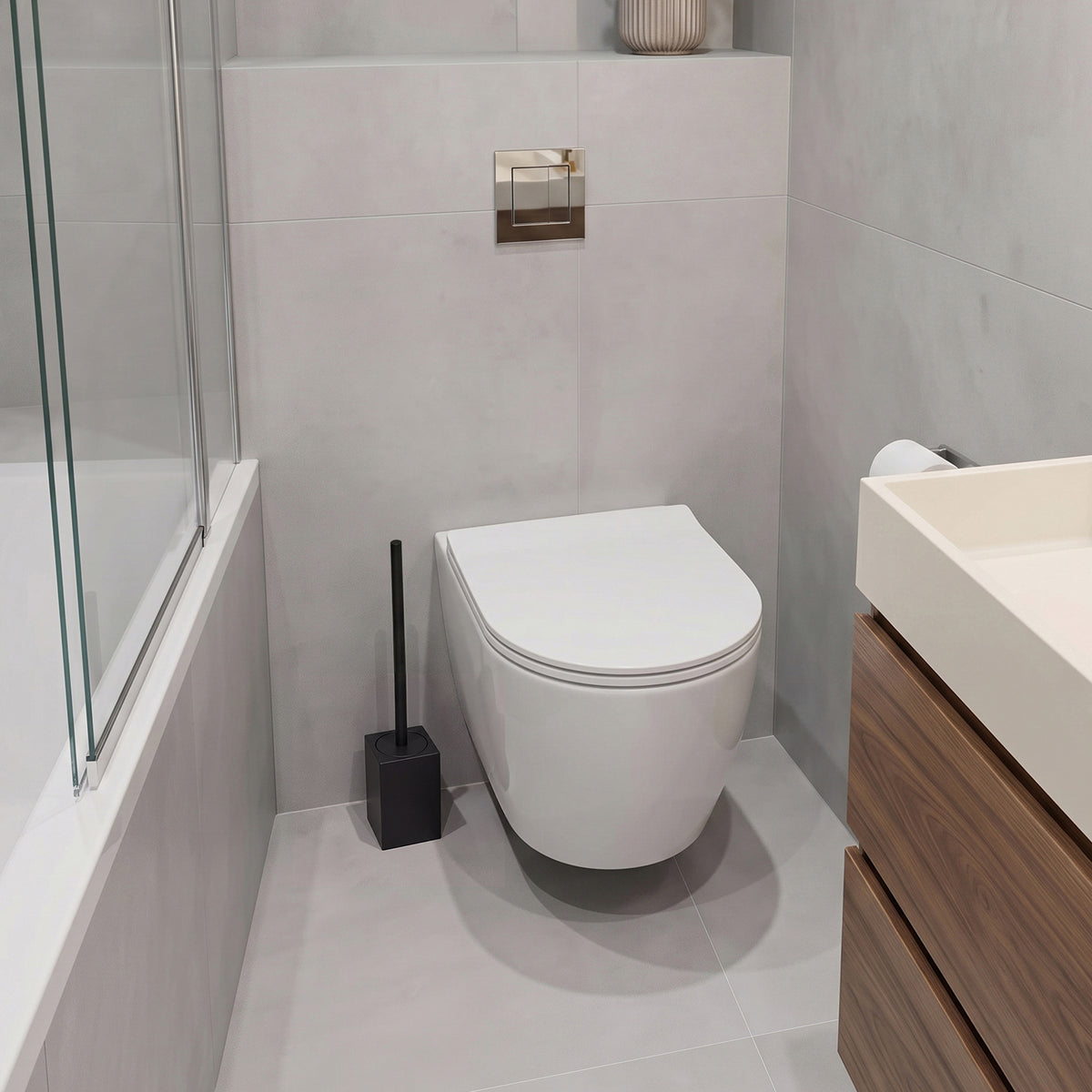 Minismus Toilettenbürstenhalter Kurzes Modell Quadrat