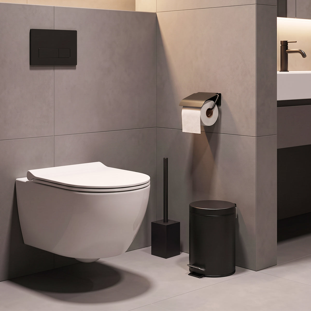 Minismus Toilettenbürstenhalter Kurzes Modell Quadrat