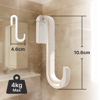 Douchedeurhaken met siliconencoating, set van 2, voor glas 6 tot 10 mm