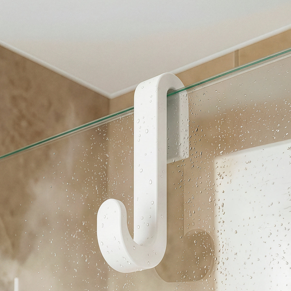 Douchedeurhaken met siliconencoating, set van 2, voor glas 6 tot 10 mm