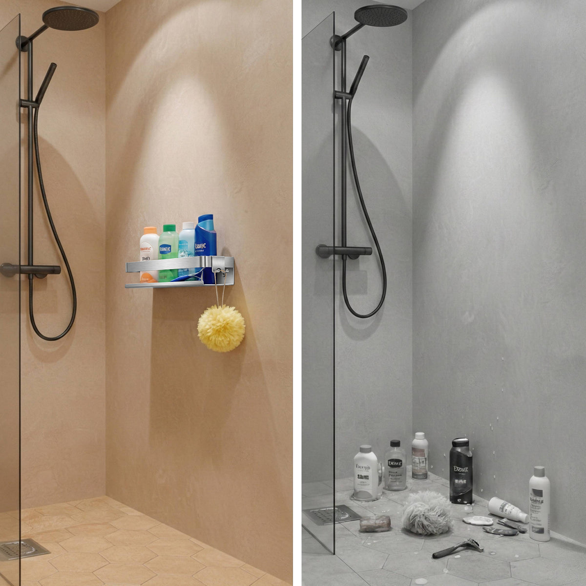 Shower Shelf Basket Stainless Steel with Multiple Wall Mounting Options