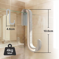 Douchedeurhaken met siliconencoating, set van 2, voor glas 6 tot 10 mm