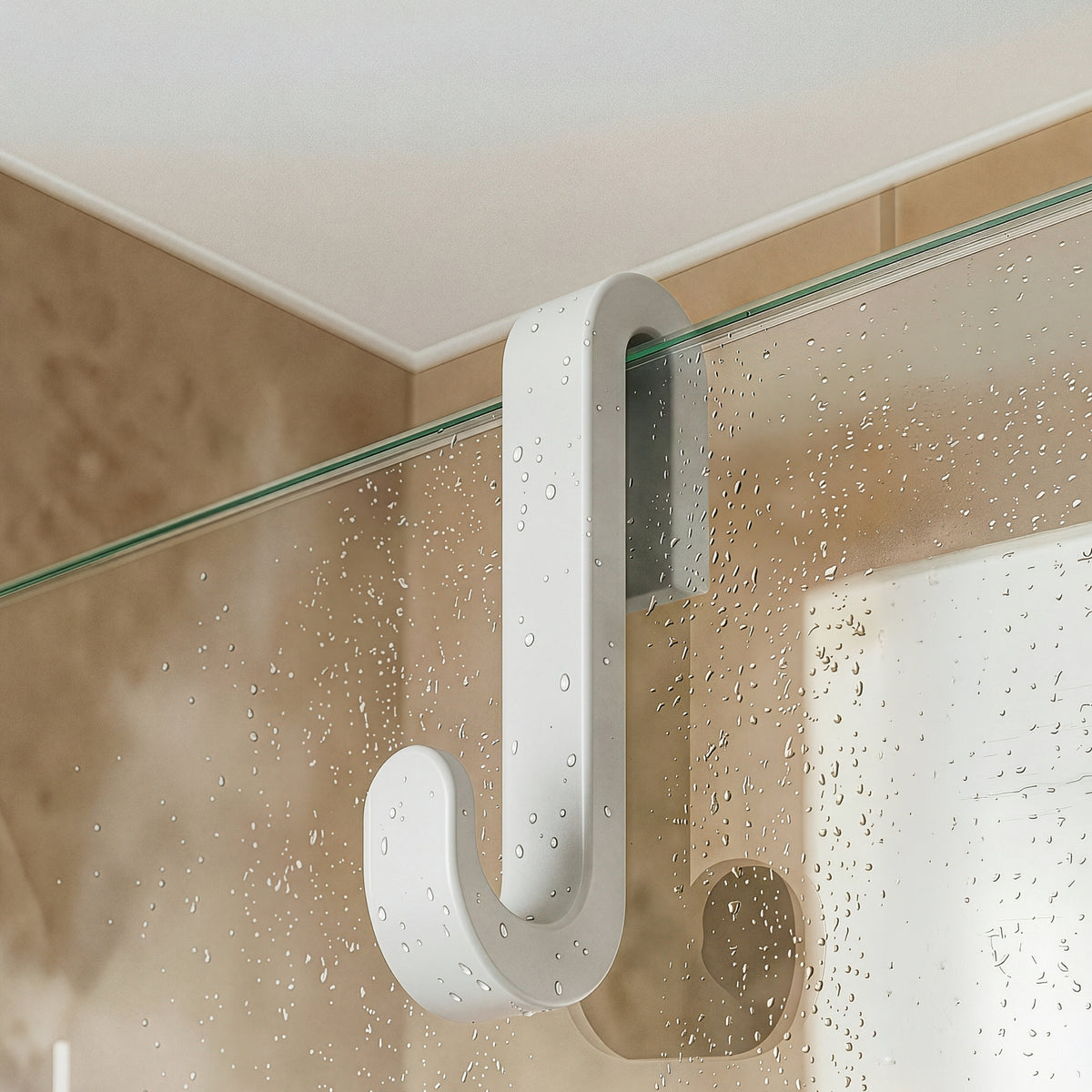 Douchedeurhaken met siliconencoating, set van 2, voor glas 6 tot 10 mm