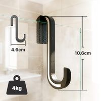 Douchedeurhaken met siliconencoating, set van 2, voor glas 6 tot 10 mm