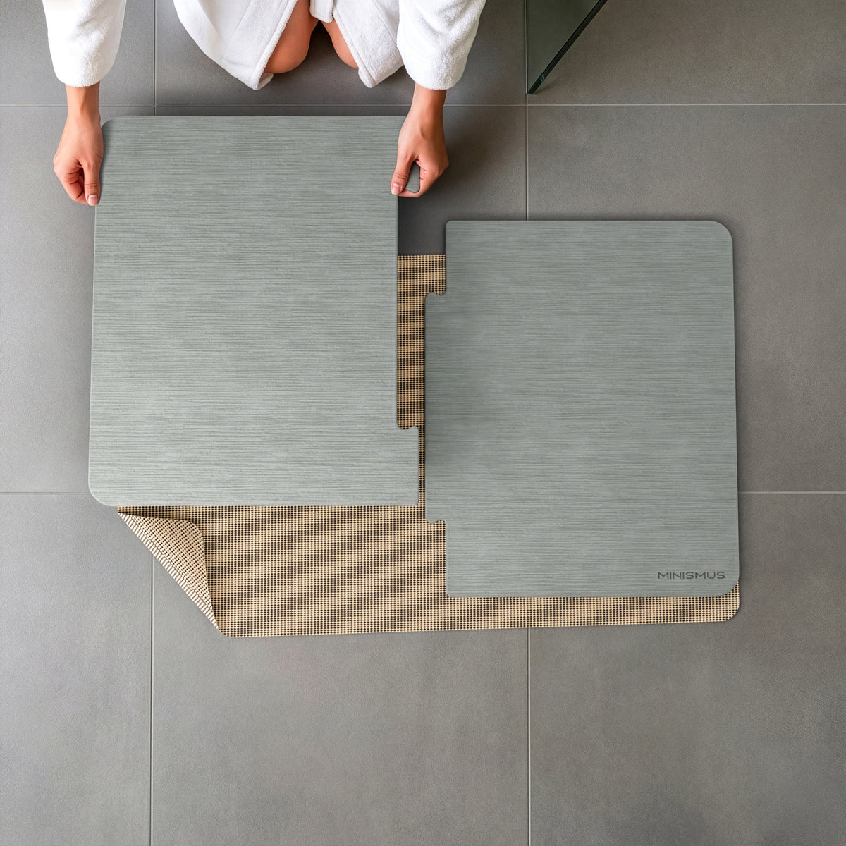 XXL Sneldrogende badmat van diatomiet 80 × 50 cm, sneldrogend en antislip