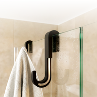 Douchedeurhaken met siliconencoating, set van 2, voor glas 6 tot 10 mm