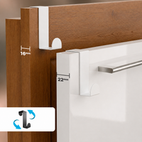 RVS deurhaken voor deuren van 1,6 en 2,2 cm, set van 4, inclusief beschermpads