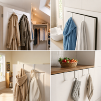 RVS deurhaken voor deuren van 1,6 en 2,2 cm, set van 4, inclusief beschermpads