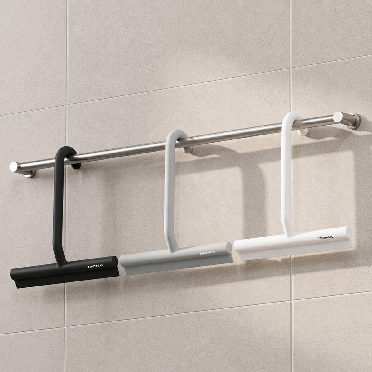 Douchewisser 21 cm met ingebouwde ophanghaak en siliconen blad