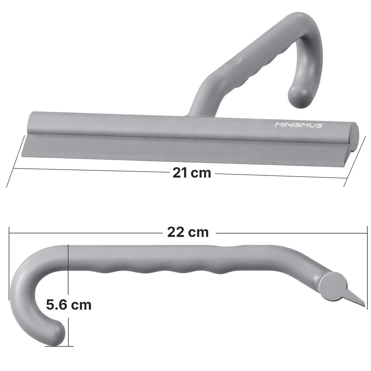 Douchewisser 21 cm met ingebouwde ophanghaak en siliconen blad