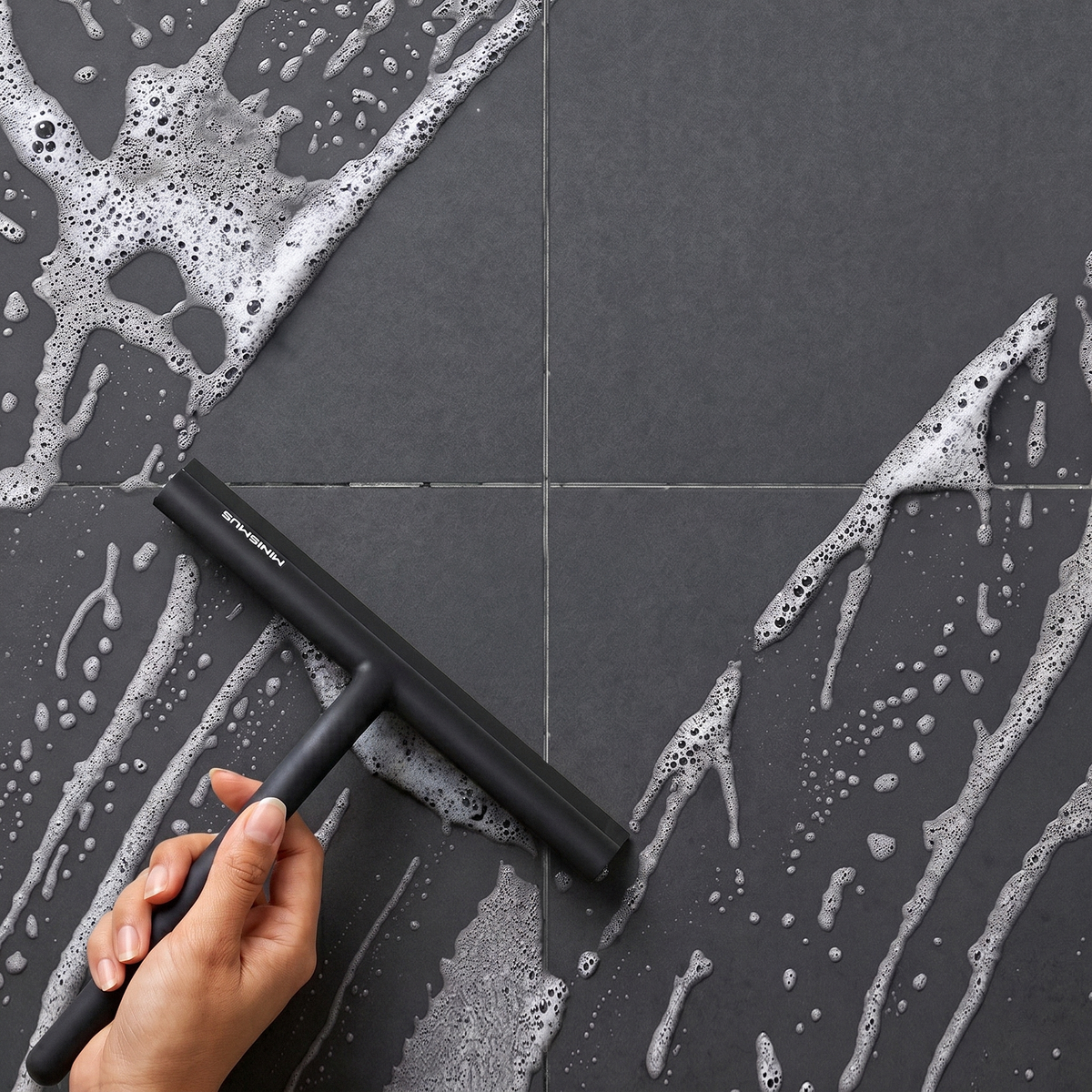 Douchewisser 21 cm met ingebouwde ophanghaak en siliconen blad