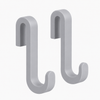 Douchedeurhaken met siliconencoating, set van 2, voor glas 6 tot 10 mm