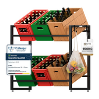 Krattenrek voor 6 kratten, draagvermogen 150 kg, inclusief 2 ophanghaken