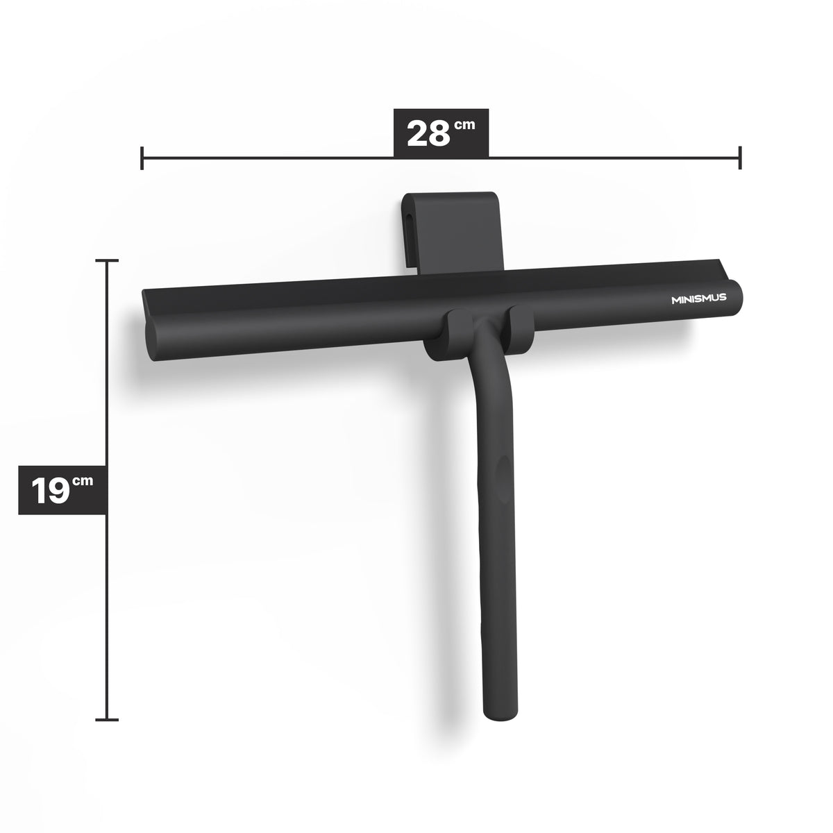 Douchewisser 28 cm met deurhaak, siliconen blad met stalen kern