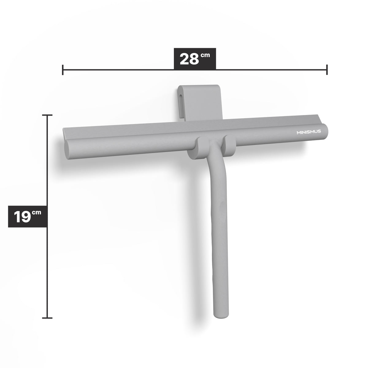 Douchewisser 28 cm met deurhaak, siliconen blad met stalen kern