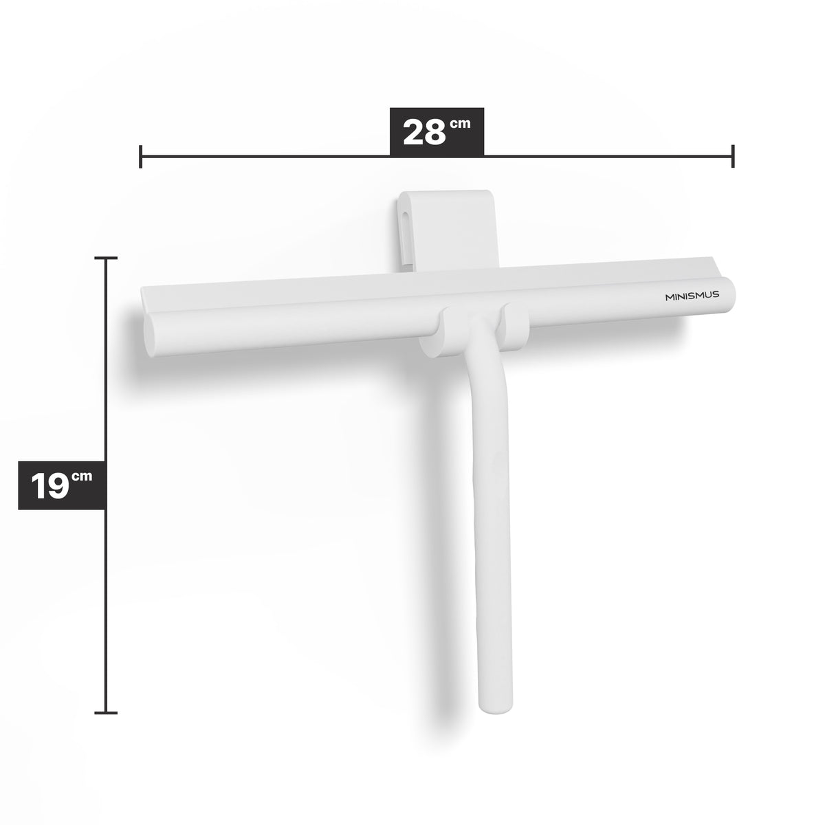 Douchewisser 28 cm met deurhaak, siliconen blad met stalen kern