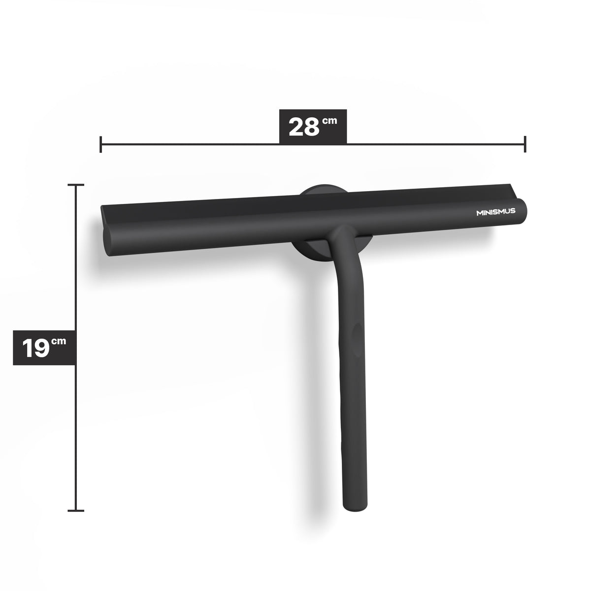 Douchewisser 28 cm met magnetische wandhaak, siliconen blad met stalen kern