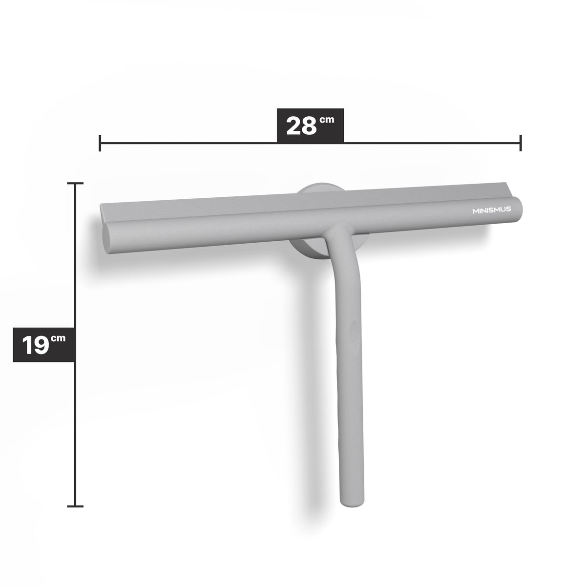 Douchewisser 28 cm met magnetische wandhaak, siliconen blad met stalen kern
