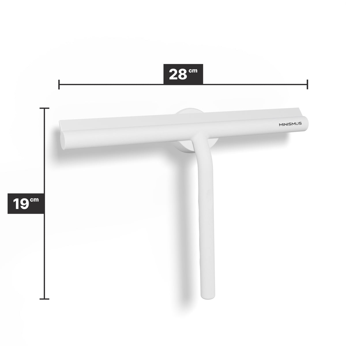 Douchewisser 28 cm met magnetische wandhaak, siliconen blad met stalen kern