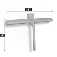 Extra brede douchewisser 33 cm met deurhaak, siliconen blad met stalen kern