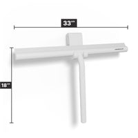 Extra brede douchewisser 33 cm met deurhaak, siliconen blad met stalen kern