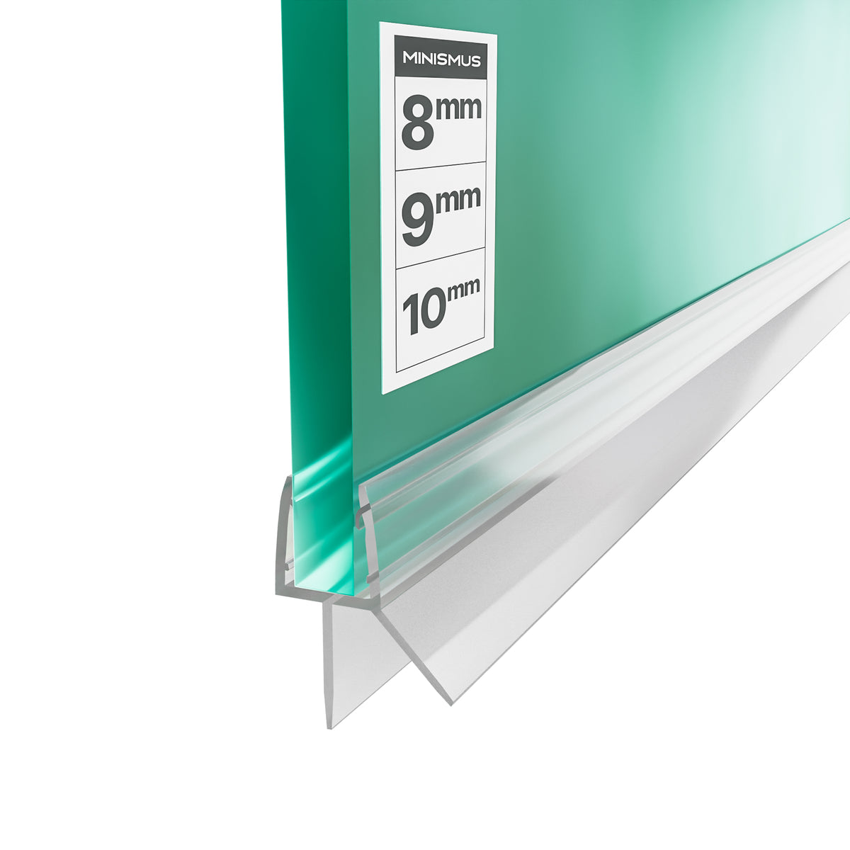 Douchestrip met waterkering, 2 × 100 cm, voor glas 8 tot 10 mm