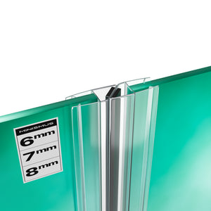 Magnetische douchedeurstrip, 2 × 200 cm, voor glas 6 tot 8 mm, voor 90 en 180 graden sluiting