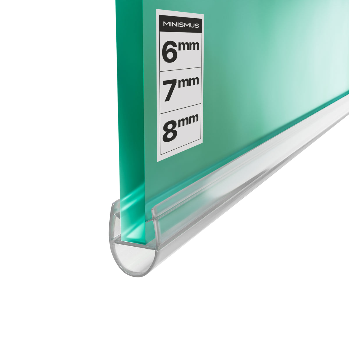 Douchestrip D profiel, 2 × 100 cm, voor glas 6 tot 8 mm