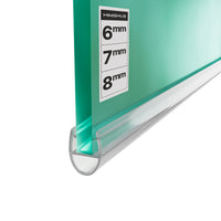 Douchestrip D profiel, 2 × 100 cm, voor glas 6 tot 8 mm