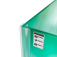 Verticale douchedeurstrip F profiel, 2 × 200 cm, voor 90 graden glasverbinding, glas 6 tot 8 mm