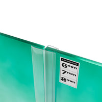 Verticale douchedeurstrip U profiel, 2 × 200 cm, voor glas 6 tot 8 mm