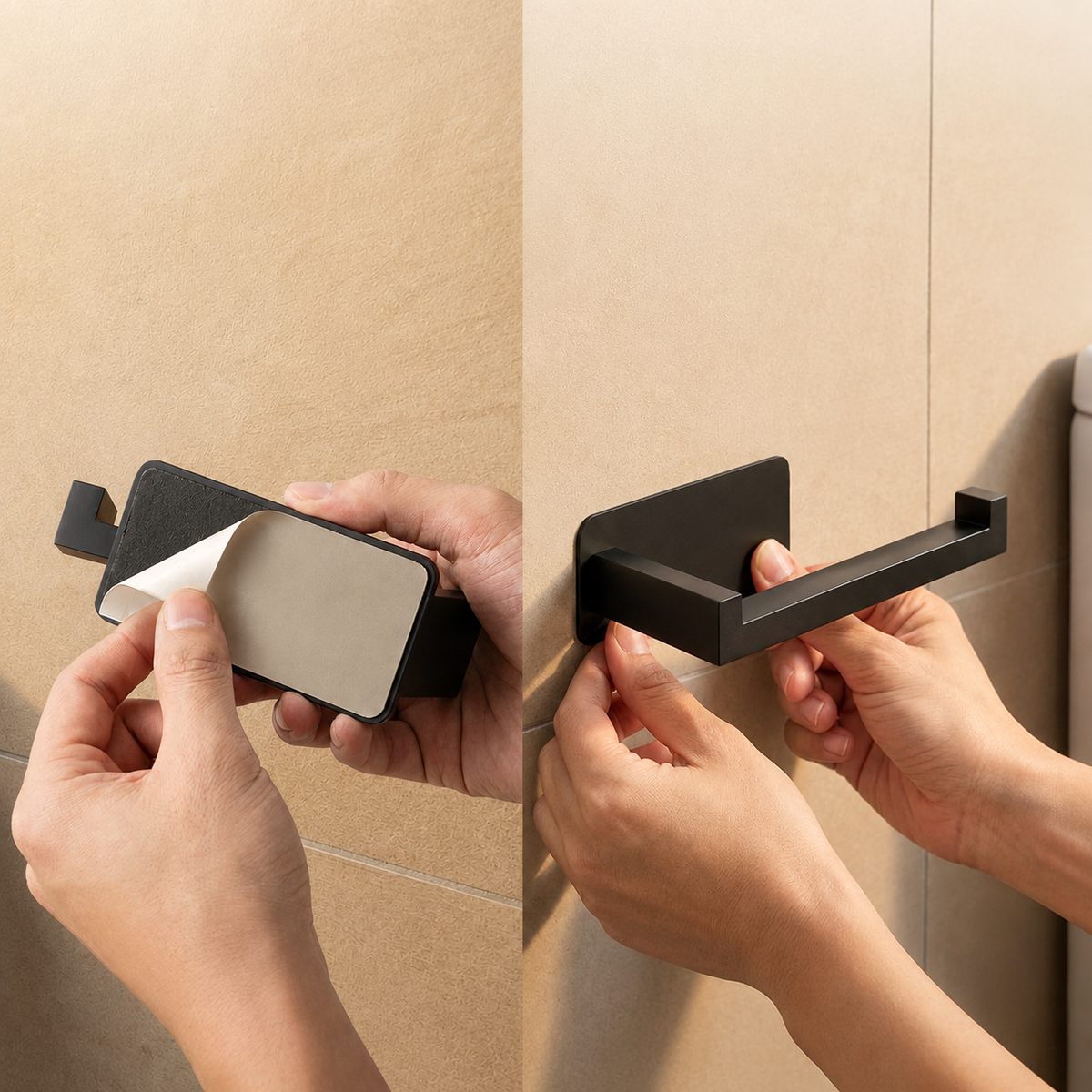 Extra dunne zelfklevende toiletrolhouder van RVS, zonder boren