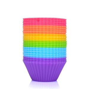 Siliconen cupcakevormpjes, herbruikbaar, set van 24, diameter 7 cm