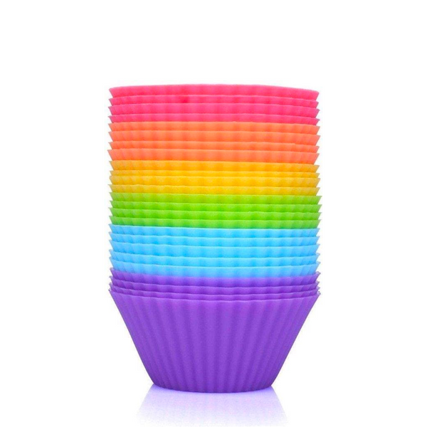 Siliconen cupcakevormpjes, herbruikbaar, set van 24, diameter 7 cm