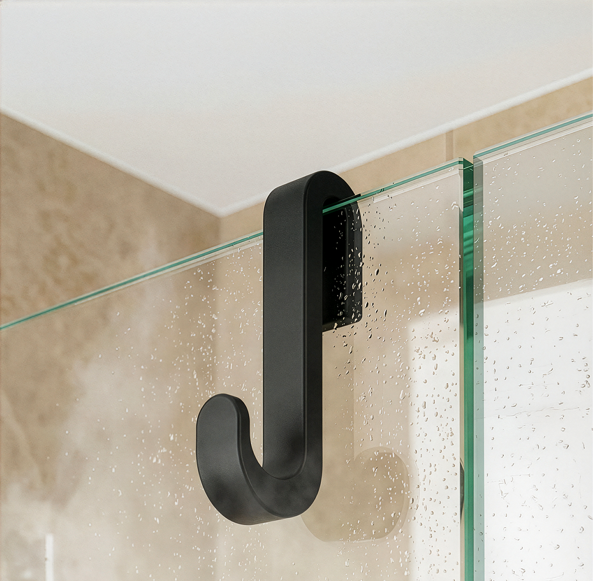 Douchedeurhaken met siliconencoating, set van 2, voor glas 6 tot 10 mm