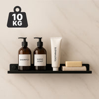 Zwevende wandplank 30 × 9 cm met opstaande rand, roestvrij staal, draagvermogen 10 kg