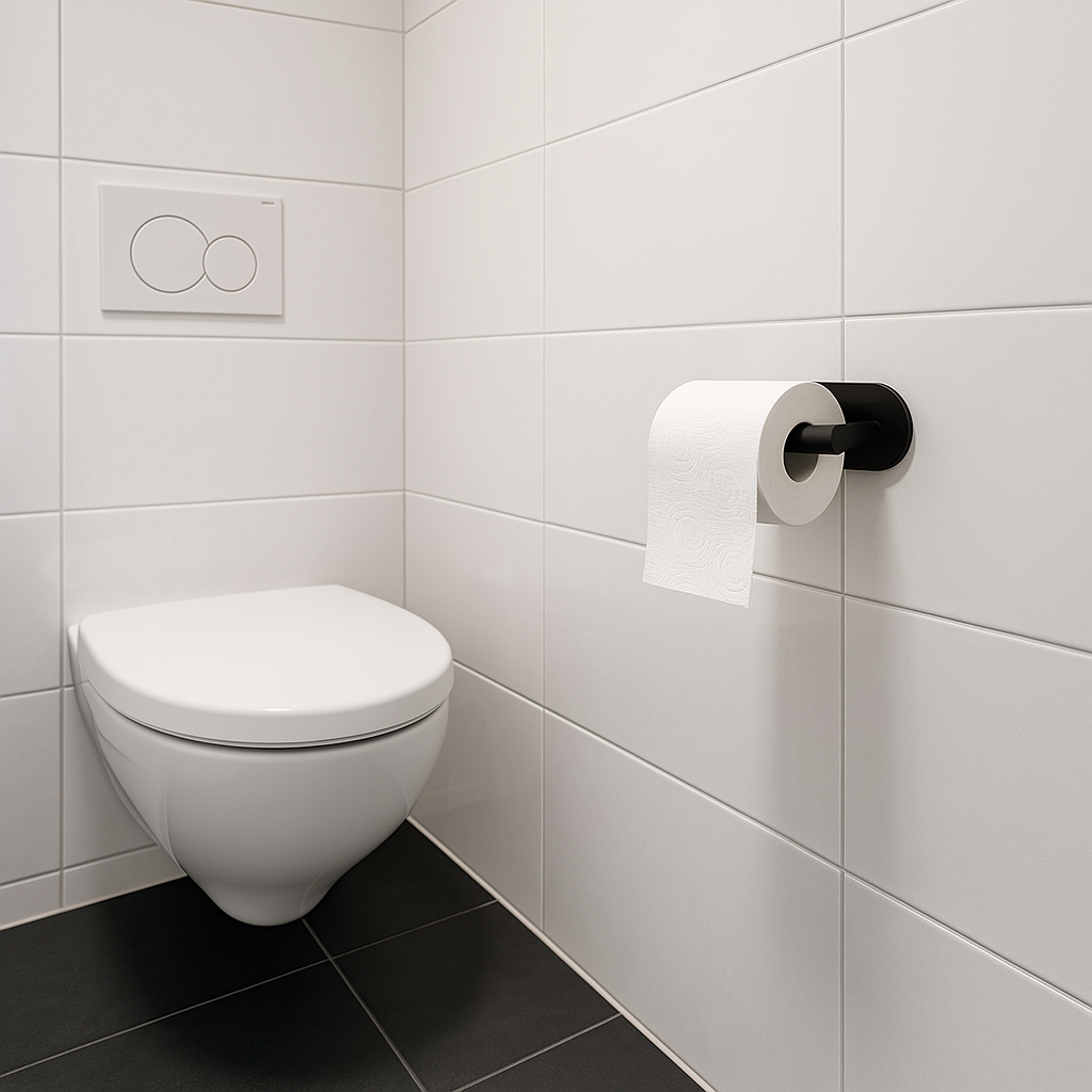 Zelfklevende toiletrolhouder 2 in 1, zonder boren