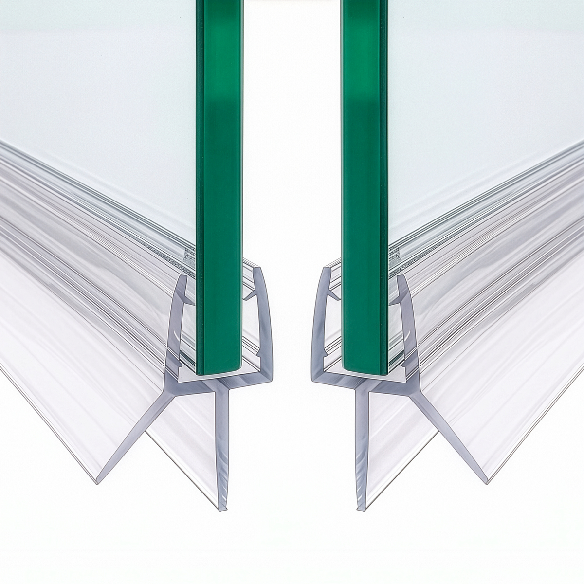 Shower Seal with Water Stop - 2x 1 Meter for 6-8mm Glass Doors