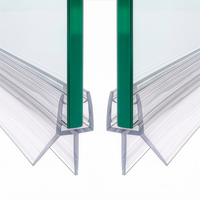 Shower Seal with Water Stop - 2x 1 Meter for 6-8mm Glass Doors