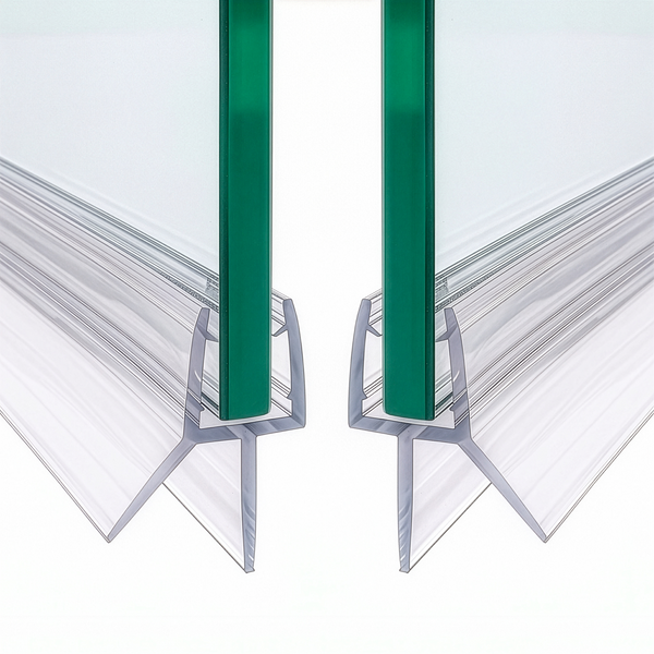 Douchestrip met waterkering, 2 × 100 cm, voor glas 8 tot 10 mm