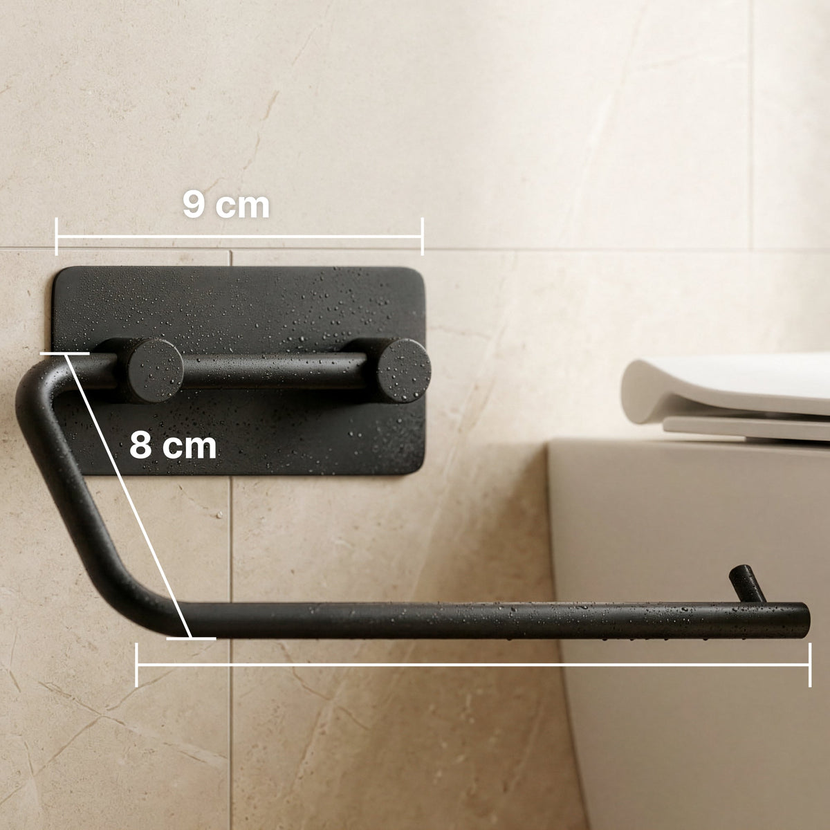 Zelfklevende toiletrolhouder van RVS, zonder boren